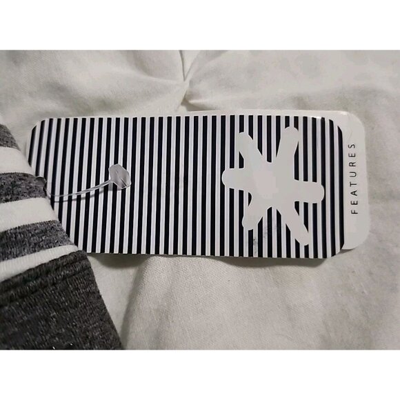 Splendid Sports Bra Small Gray & White Stripes Cross Back - Picture 2 of 8